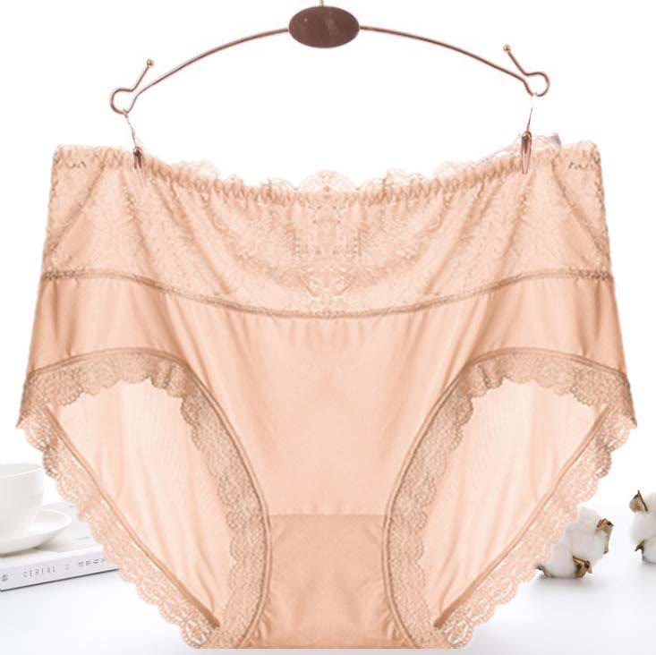 Culotte sexy en dentelle et résille (lot de 3) - Nu - 5XL - image 6