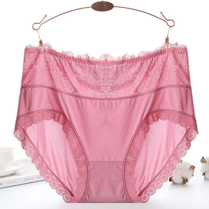 Culotte sexy en dentelle et résille (lot de 3) - Rose - 5XL - image 7