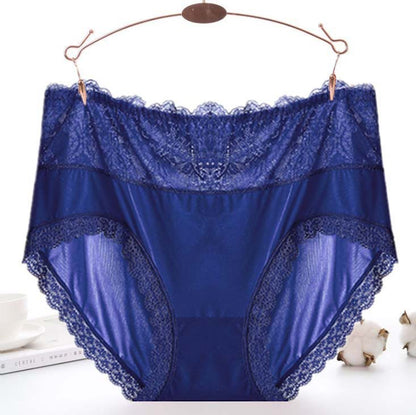 Culotte sexy en dentelle et résille (lot de 3) - Bleu - 5XL - image 5