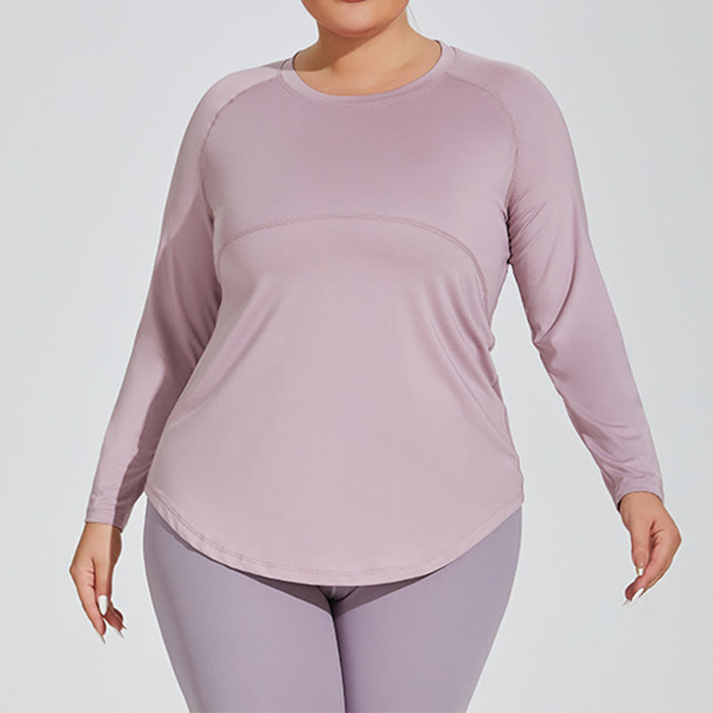 T-shirt de yoga de sport à manches longues - Violet clair - 4XL - image 0