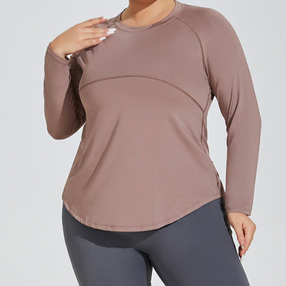 T-shirt de yoga de sport à manches longues - Kaki - 4XL - image 1
