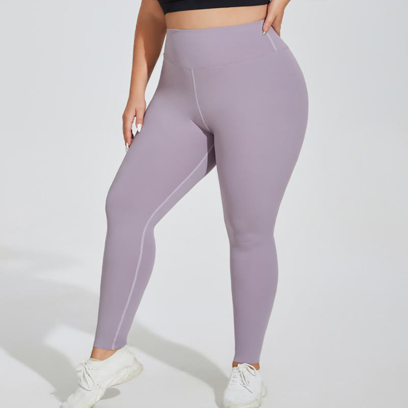 Leggings gainants taille haute grande taille - Violet - 4XL - image 0
