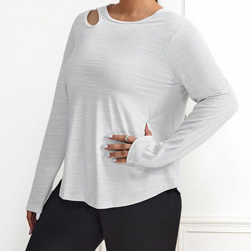 Chemise de sport ample à manches longues grande taille - image 1