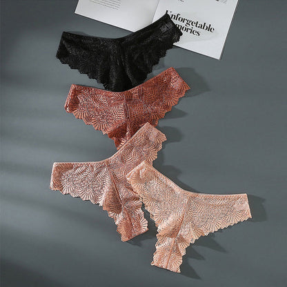 String sexy taille basse en dentelle (paquet de 4) - image 1