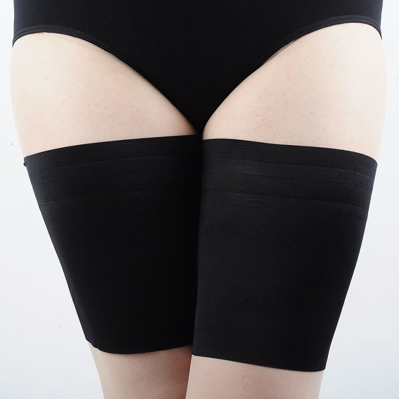 Manchons de cuisse élastiques antidérapants grande taille (3 paires) - Noir - 4XL - image 2