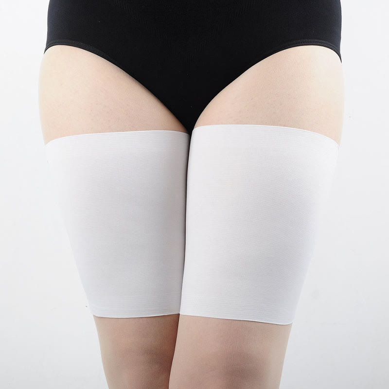Manchons de cuisse élastiques antidérapants grande taille (3 paires) - Blanc - 4XL - image 0