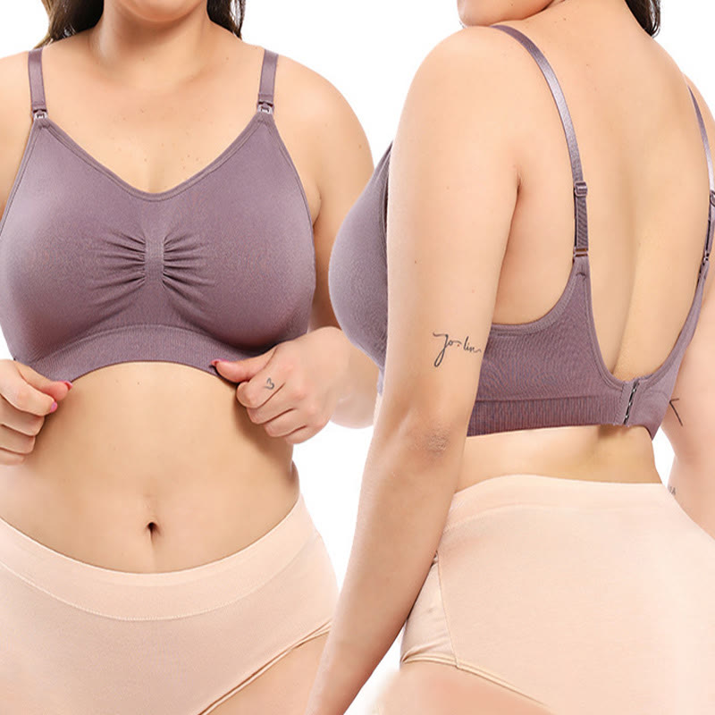 Soutien-gorge d'allaitement sans armatures - Violet - 4XL - image 0
