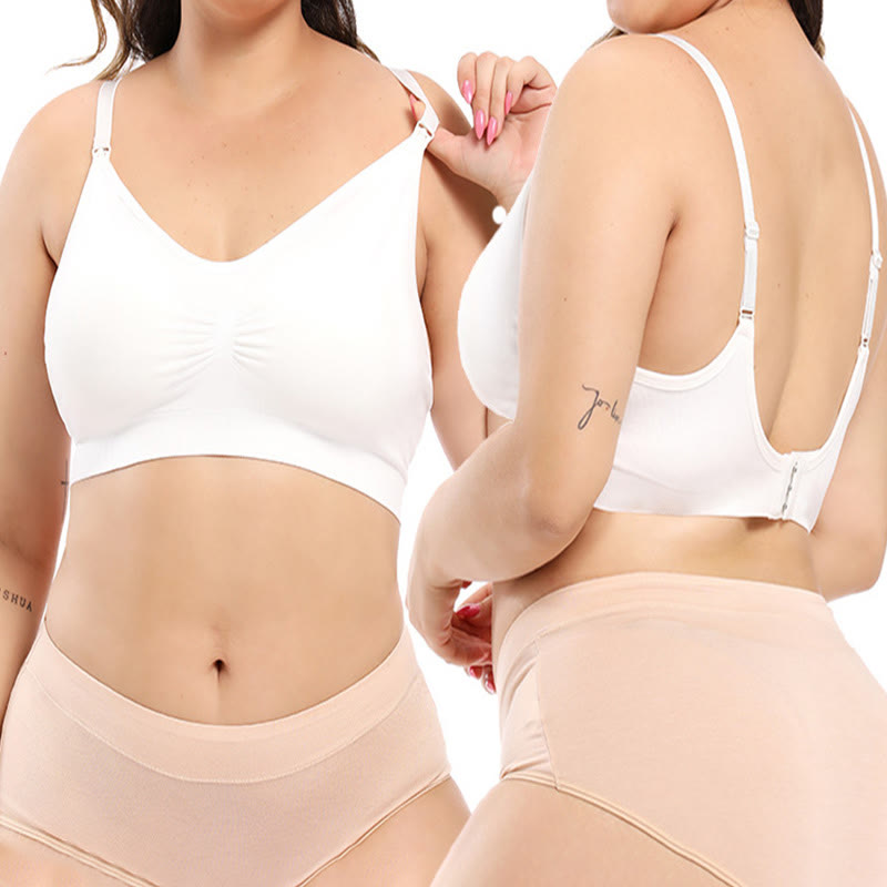 Soutien-gorge d'allaitement sans armatures - Blanc - 4XL - image 2