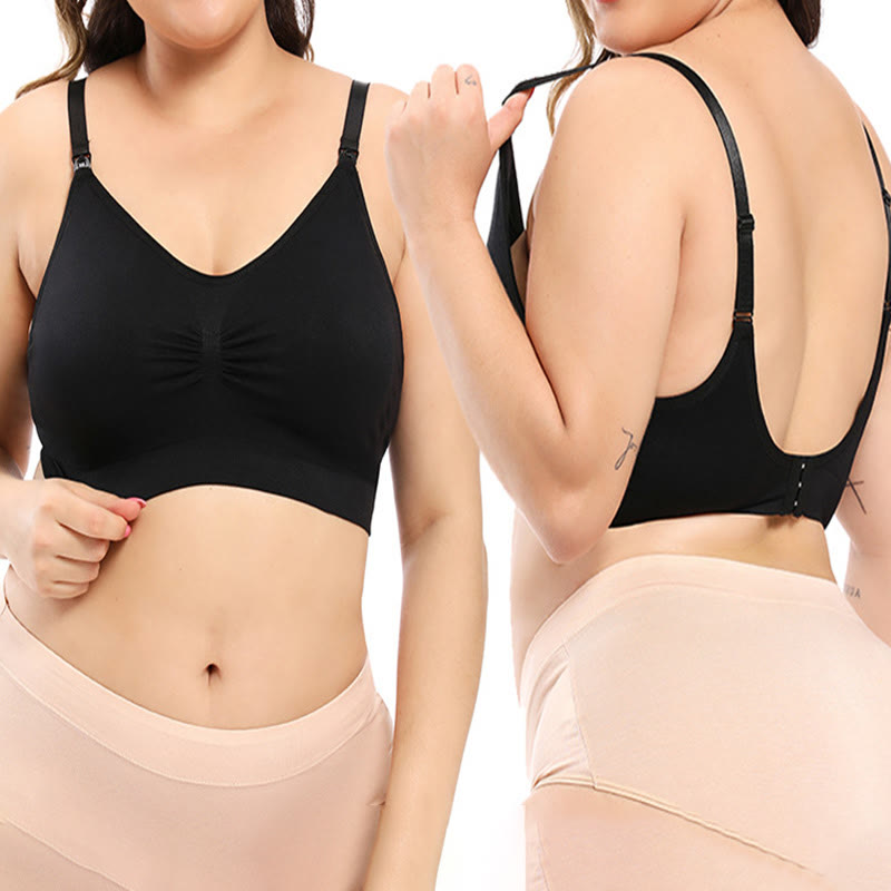 Soutien-gorge d'allaitement sans armatures - Noir - 4XL - image 1