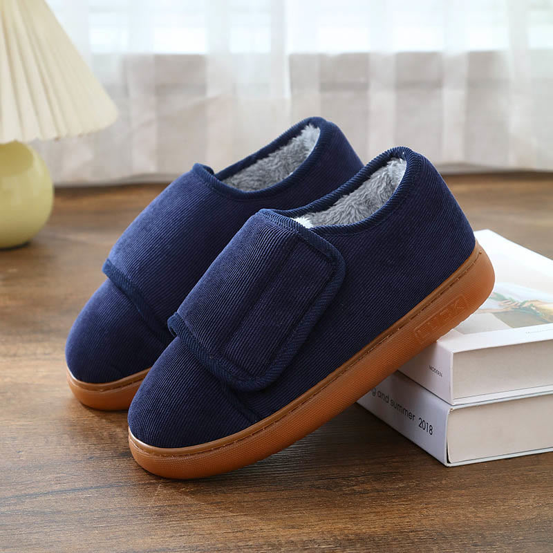 Chaussons antidérapants et réglables pour diabétiques grande taille - Bleu marine - EU43-44(US9-10) - image 9