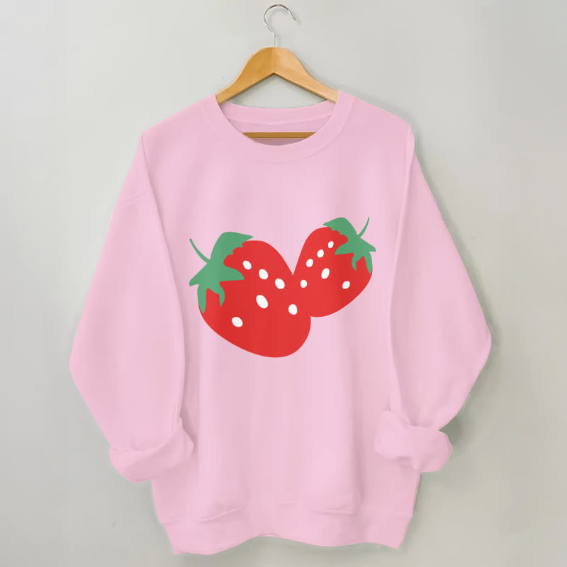 Sweat-shirt fraise grande taille - Rose - 3XL - image 4