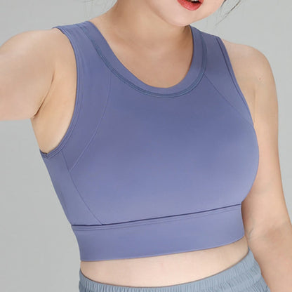 Soutien-gorge de sport sans armatures résistant aux chocs - Bleu - 5XL - image 0