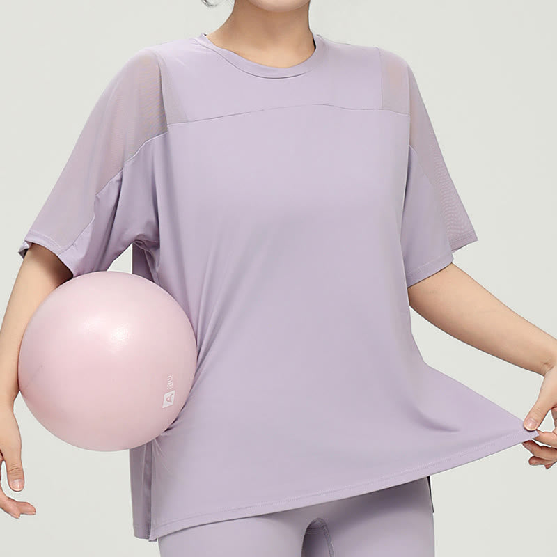 T-shirt de yoga à manches courtes grande taille à séchage rapide - image 1