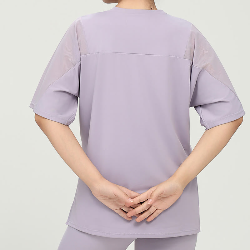 T-shirt de yoga à manches courtes grande taille à séchage rapide - image 4