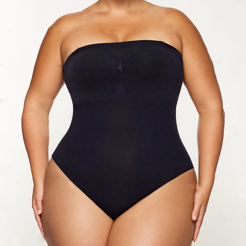 Body gainant sans bretelles et sans coutures grande taille - Noir - 4XL - image 0