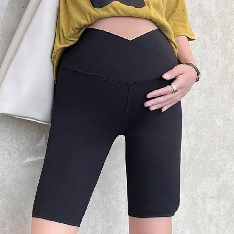 Short de yoga de maternité à taille en V - Noir - 2XL - image 0