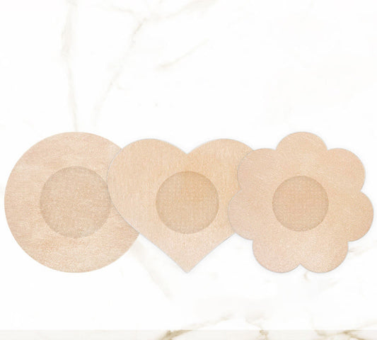 Cache-tétons jetables (3 paquets) - Cercle + Floral + Cœur - image 0