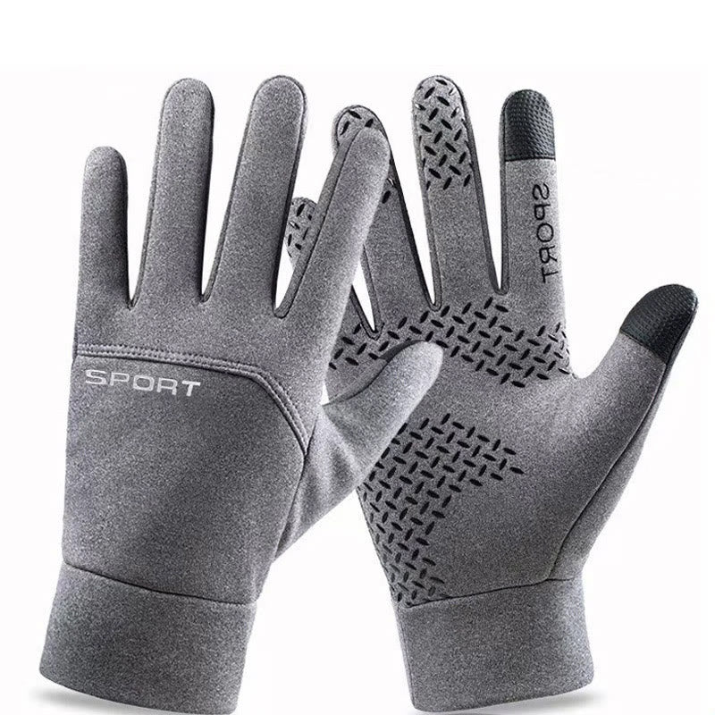 Gants de cyclisme chauds en peluche - Gris - XL - image 3