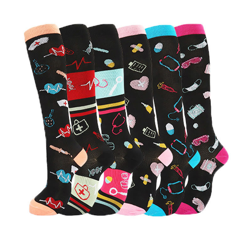 Chaussettes de compression Color Medical Devices (6 paires) - Multicolore - S/M - image 0