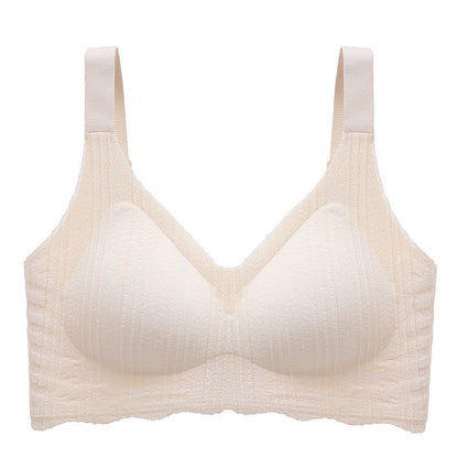 Soutien-gorge de sport sans armatures à bords ondulés fins grande taille