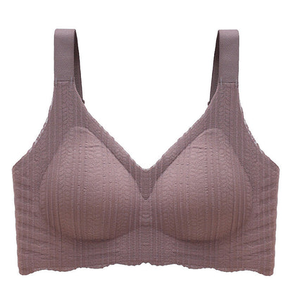 Soutien-gorge de sport sans armatures Thin Wave Edge - Café - 6XL - image 3