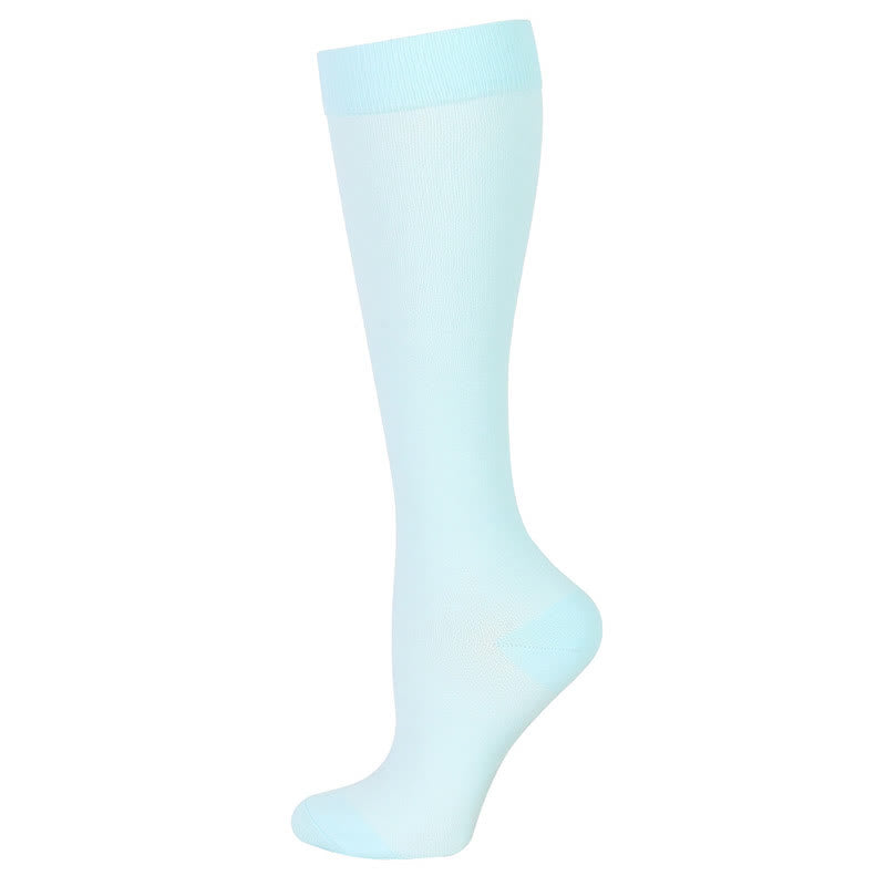 Chaussettes de compression à fleurs bleu-vert (6 paires) - Bleu clair - S/M - image 3