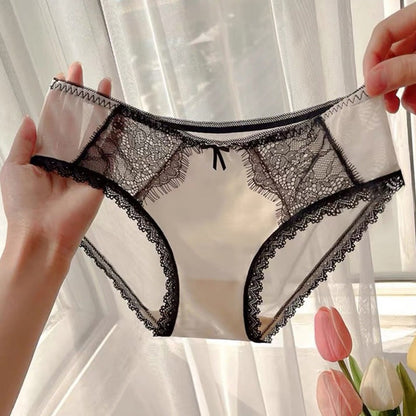 Culotte sexy en satin et dentelle avec nœud (lot de 3) - Champagne - 3XL - image 5