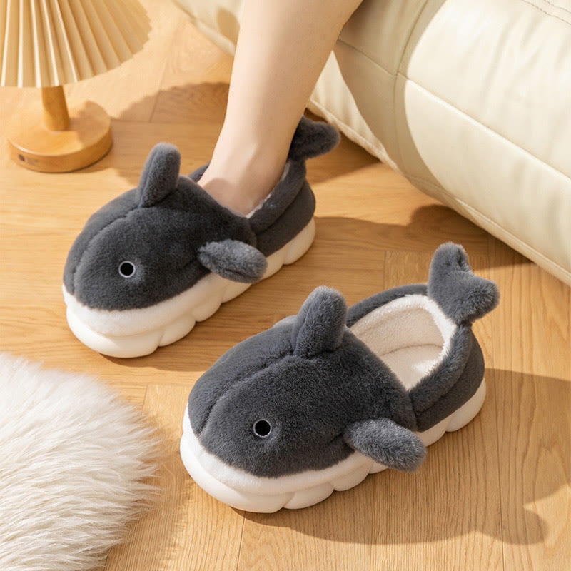 Pantoufles baleine mignonnes grandes tailles - Gris - EU44-45(US9-10) - image 1