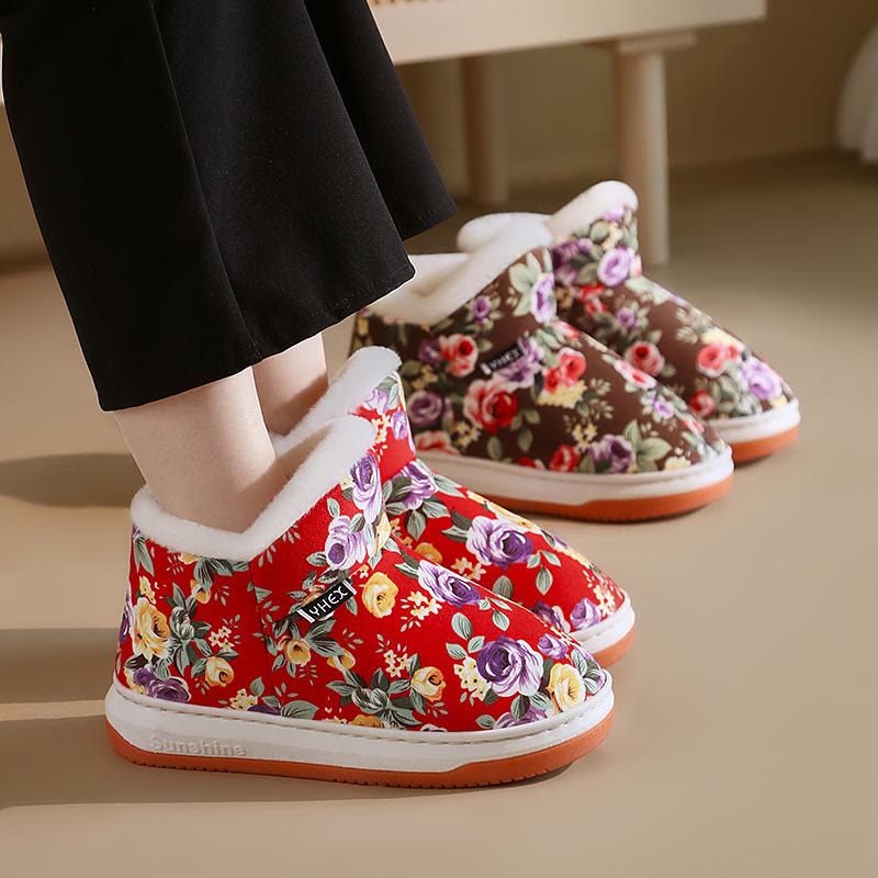 Chaussons élégants à fleurs grande taille - image 0