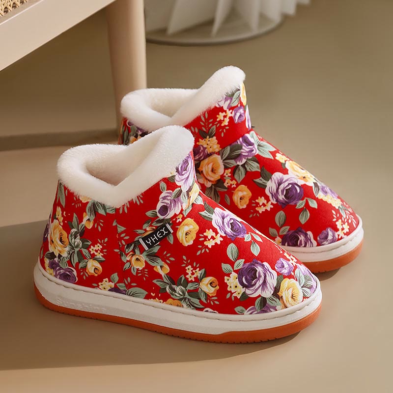 Chaussons élégants à fleurs grande taille - Rouge - EU43-44 (US9-10) - image 9