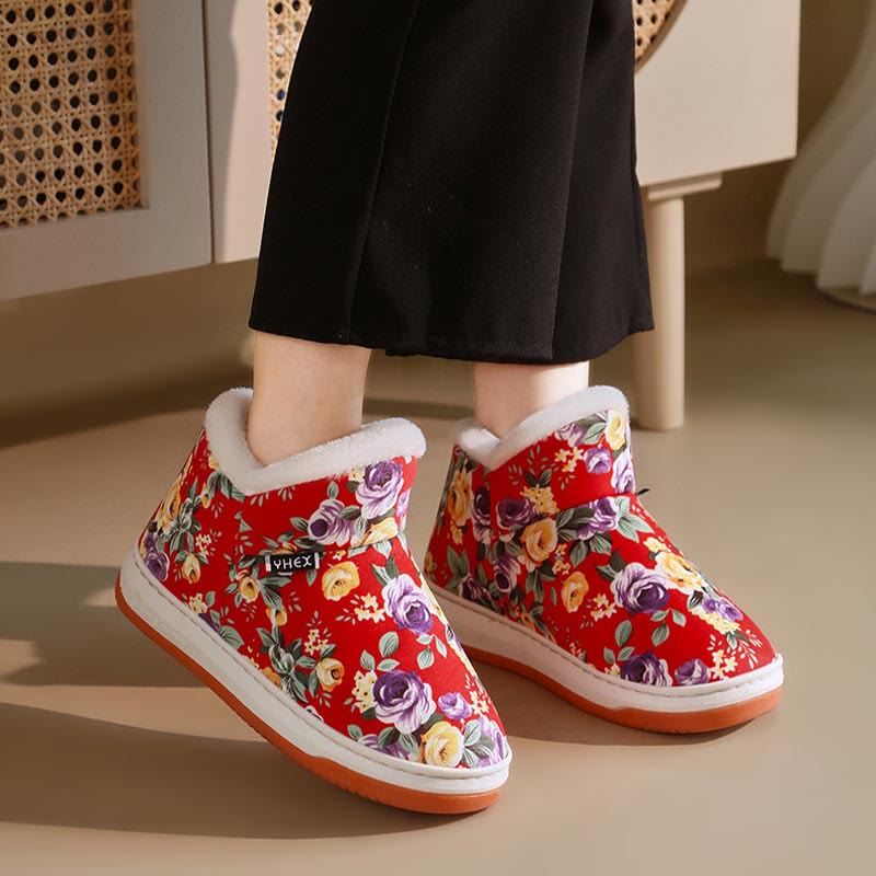 Chaussons élégants à fleurs grande taille - image 2