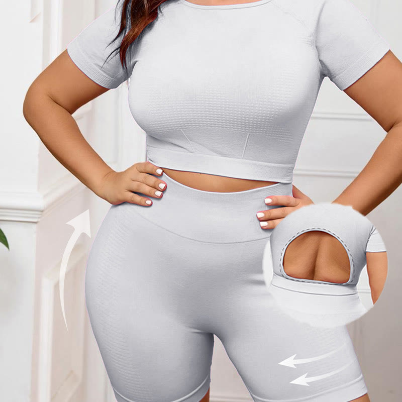 Combinaison de yoga de sport à séchage rapide - Gris clair - 3XL - image 3