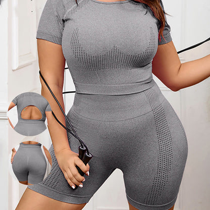 Combinaison de yoga de sport à séchage rapide - Gris foncé - 3XL - image 4