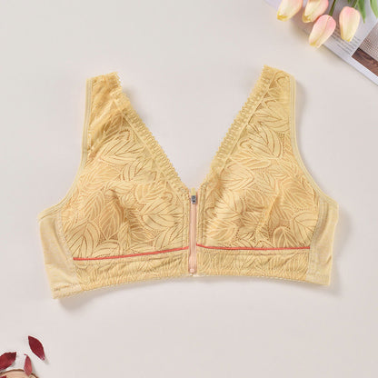 Soutien-gorge push-up sans armatures grande taille avec fermeture éclair sur le devant