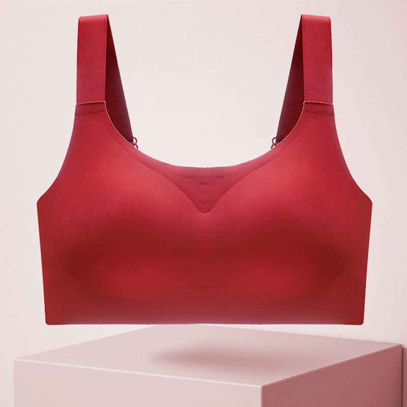Soutien-gorge sans armatures anti-affaissement - Rouge - 4XL - image 8