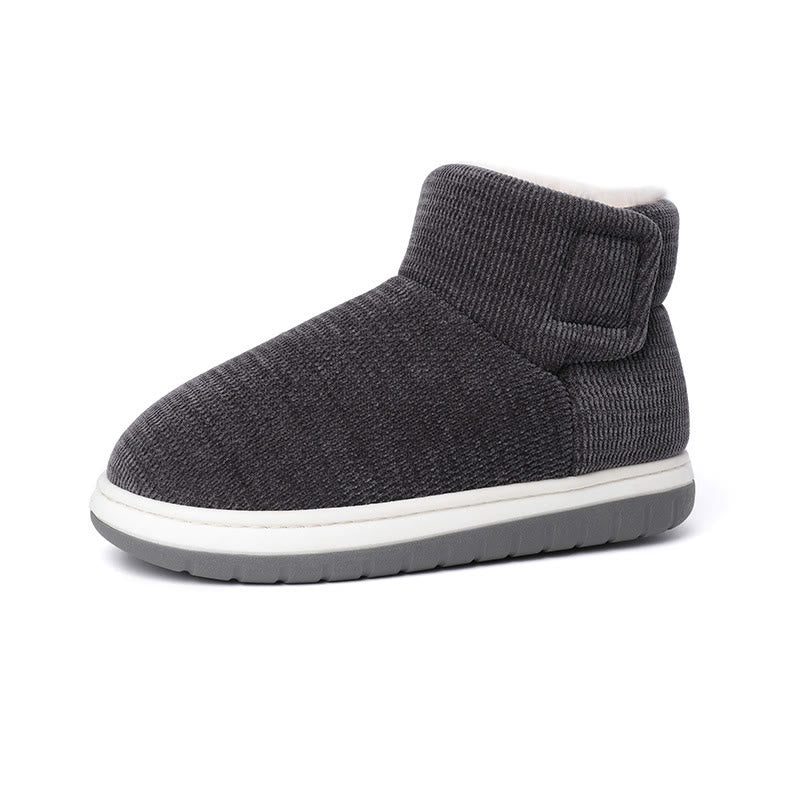 Chaussons épais à velcro grande taille - Gris - EU43-44 (US9-10) - image 15