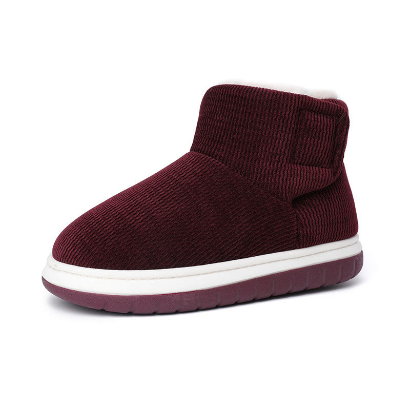 Chaussons épais à velcro grande taille - Vin - EU43-44 (US9-10) - image 16