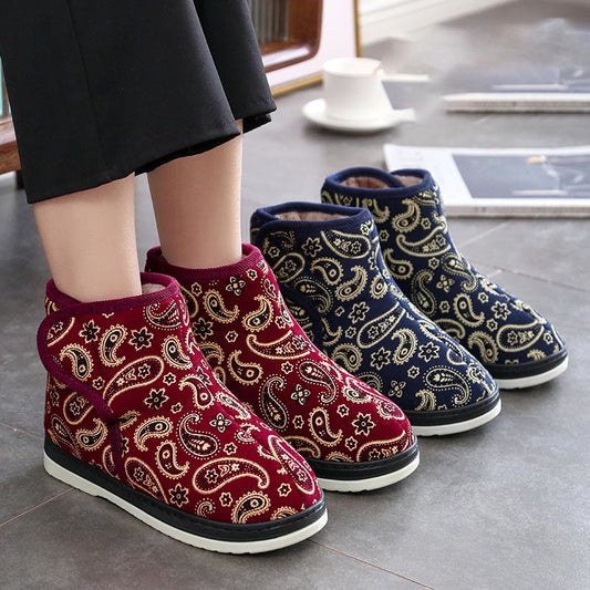 Chaussons brodés dorés grande taille - image 0