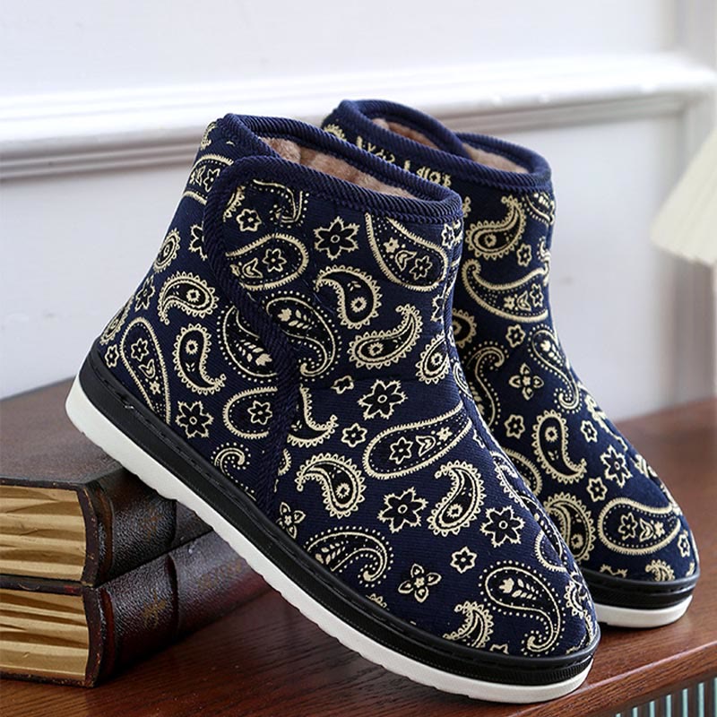 Chaussons brodés dorés grande taille - Bleu marine - EU40-41 (US7-7,5) - image 11