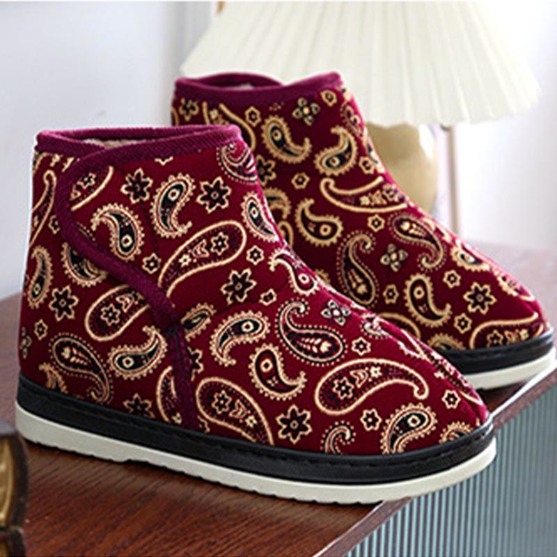 Chaussons brodés dorés grande taille - Vin - EU40-41 (US7-7,5) - image 12