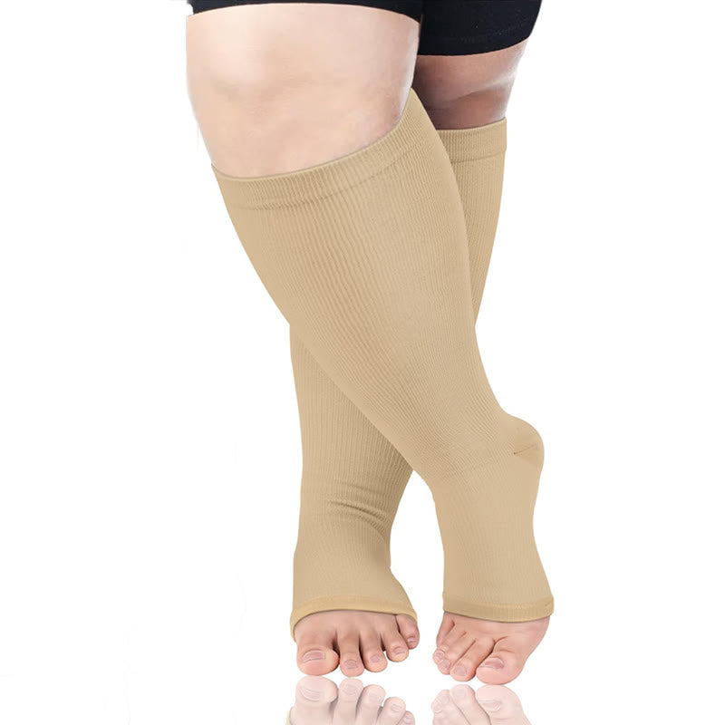 Lot de chaussettes de compression hautes et à bout ouvert grande taille - image 5