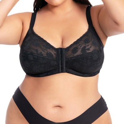 Soutien-gorge sans armatures en dentelle à fermeture avant - image 1