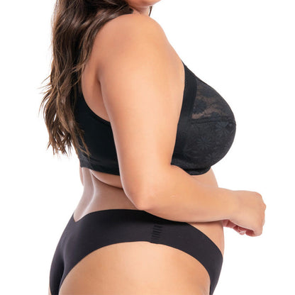 Soutien-gorge sans armatures en dentelle à fermeture avant - image 3