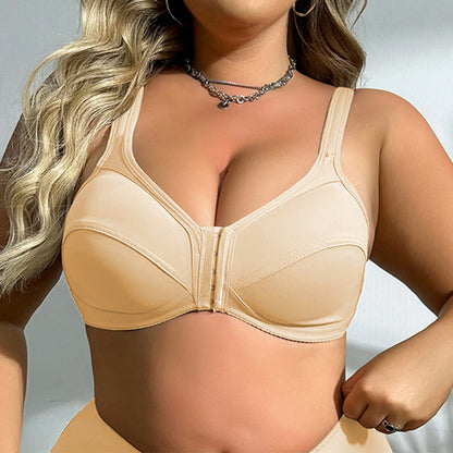 Soutien-gorge sans armatures à fermeture avant sans coutures et bonnets emboîtants - Beige - 5XL - image 3