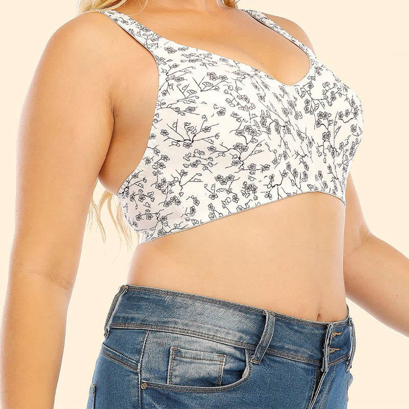 Soutien-gorge sans armatures à imprimé floral grande taille - image 3