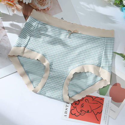 Culotte à carreaux taille haute sans couture (lot de 3) - Bleu - 3XL - image 3