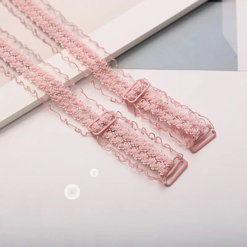 Bretelles de soutien-gorge sexy réglables en dentelle (6 paires) - Rose - image 6