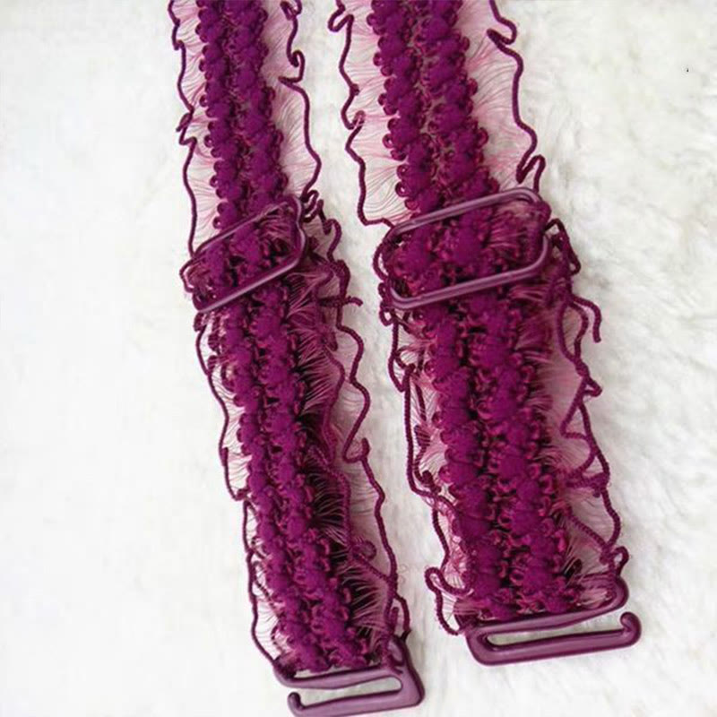 Bretelles de soutien-gorge sexy réglables en dentelle (6 paires) - Rouge - image 5
