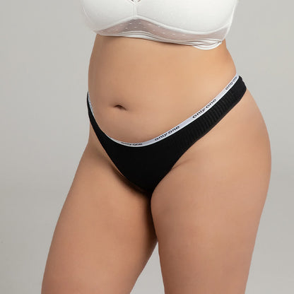 String sexy en coton uni grande taille (lot de 3)