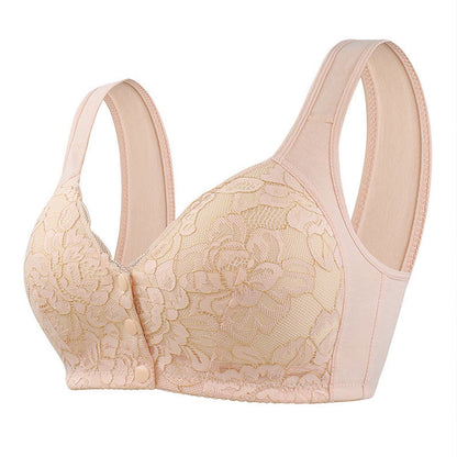 Soutien-gorge débardeur sans armatures en dentelle avec fermeture sur le devant, grande taille